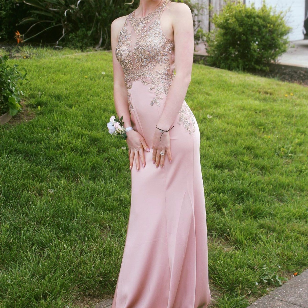 Pale pink prom dress